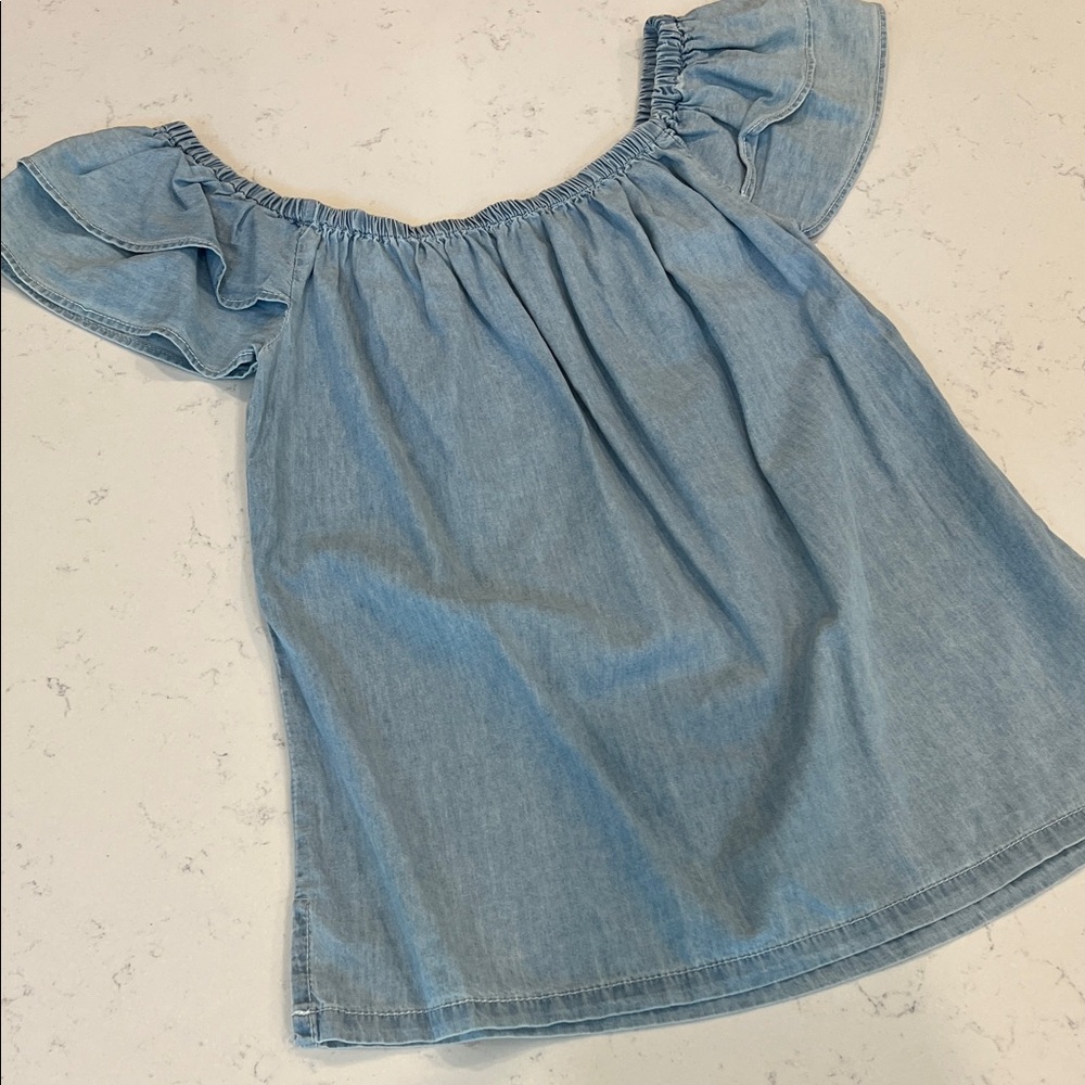 Stylish Light denim off shoulder Top